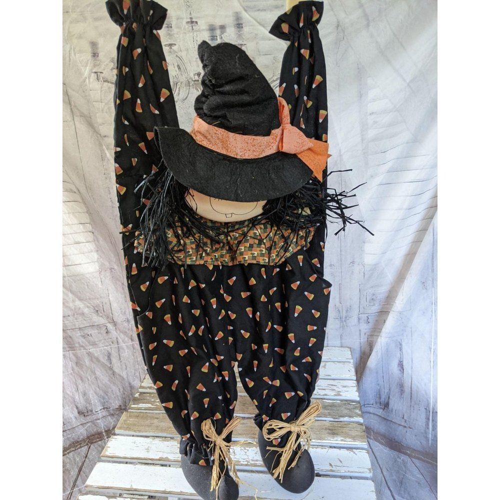 Large folk art country hanging witch Halloween hom